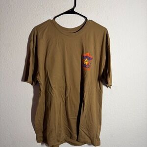 Planet 13 T-Shirt Unisex XL Brown Mushroom Graphic Print Crew Neck Short Sleeve